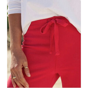 New Frank & Eileen Red Wide Leg Catherine Cropped Sweatpants S